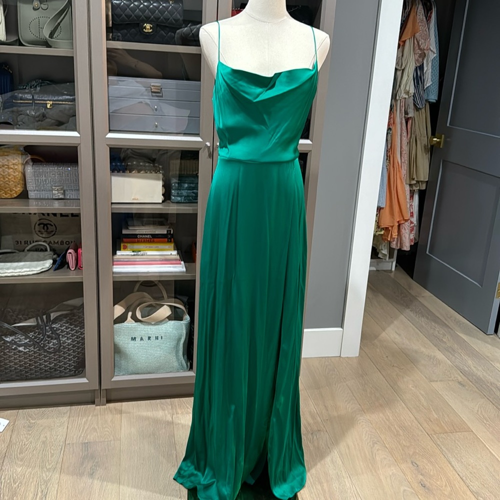 INTERMIX Green Cowl Neck Maxi Dress